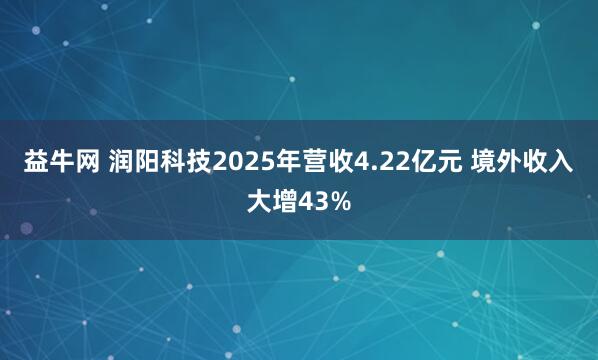 益牛网 润阳科技2025年营收4.22亿元 境外收入大增43%